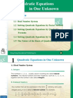 Chapter 1 Quadratic Equations in One Unknown