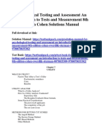 Psychological Testing and Assessment An Introduction To Tests and Measurement 8th Edition Cohen Solutions Manual Download