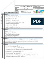 Devoir 1 Mathematiques 3AC Semestre 2 1