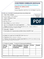 Army HQ Southern Command Signals Recruitment 2023 Application Form