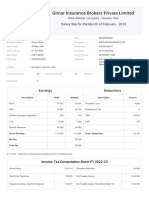 Girnar Insurance Brokers Private Limited: Salary Slip For The Month of February - 2023