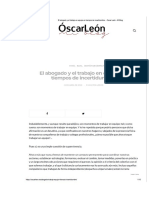 El Abogado y El Trabajo en Equipo en Tiempos de Incertidumbre. - Óscar León - Mi Blog