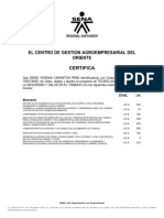 Certifica: El Centro de Gestion Agroempresarial Del Oriente