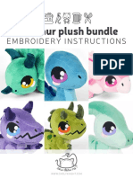 Dinosaur Plush Bundle Embroidery Instructions