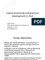 Judith Stone-Preston: Copula Pressing and Grammar Development in JSLA