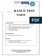 Entrance Test English 2021 - 2022