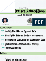 Statistics in Education Data Collection