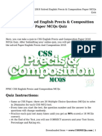 CSS 2018 Solved English Precis &#038 Composition Paper MCQs Quiz