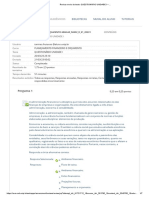 QUESTIONÁRIO UNIDADE I - Planejamento Financeiro e Orçamento