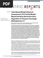 Task-Based Model Observer Assessment of A Partial Model-Based Iterative Reconstruction Algorithm in Thoracic Oncologic Multidetector CT