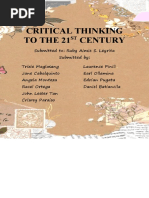 CRITICAL THINKING TO THE 21ST CENTURY Report