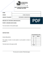 Esl Grade 4 Paper 1