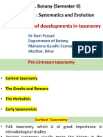 History of Developments in Taxonomy