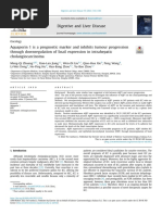 Aquaporin 1 Is A Prognostic Marker and Inhibits Tumour Progression Through Downregulation of Snail Expression in Intrahepatic Cholangiocarcinoma