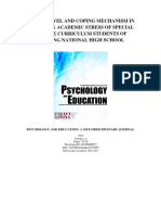 Stress Level and Coping Mechanism in Relieving Academic Stress of Special Science Curriculum Students of Morong National High School