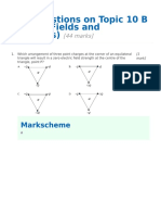 MCQ Questions On Topic 10 B Electric Fields and Potentials