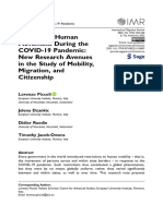 Piccoli Et Al 2022 Restricting Human Movement During The Covid 19 Pandemic New Research Avenues in The Study of