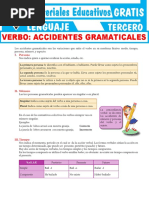 El Verbo y Sus Accidentes Gramaticales para Tercer Grado de Secundaria