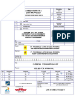 CHEMICAL CONSUMPTION LIST Water Treatment