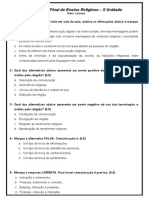 ENSINO RELIGIOSO 8º Ano