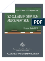 School Administration and Supervision: Course Code 8616