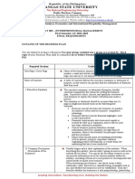 Format of Business Plan