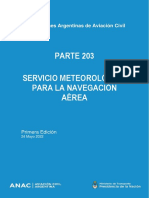 RAAC Parte 203 - Servicio Meteorológico para La Navegación Aérea