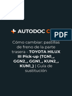 Cómo Cambiar - Pastillas de Freno de La Parte Trasera - TOYOTA HILUX III Pick-Up (TGN1 - , GGN2 - , GGN1 - , KUN2 - , KUN1 - ) - Guía de Sustitución