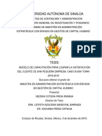 Modelo de Capacitacion para Lograr La Satisfaccion Del Cliente