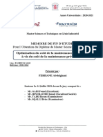 Optimisation Du Coût de La Maintenance Corrective Vis-À-Vis Du Coût de La Maintenance Préventive - Abdelghani FERHANE