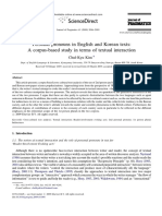 Personal Pronouns in English and Korean Texts A Corpus Based Study in Terms of Textual Interaction - 2009 - Journal of Pragmatics