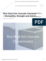 Rice Husk Ash Concrete Characteristics - Workability, Strength and Admixtures - PDFBAG