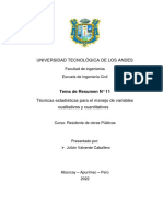 Técnicas Estadísticas para El Manejo de Variables Cuantitativas y Cualitativas