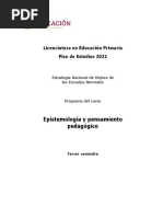 Epistemologia y Pensamiento Pedagogico Primaria