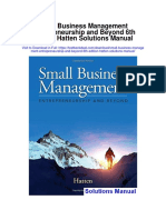 Small Business Management Entrepreneurship and Beyond 6th Edition Hatten Solutions Manual