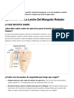 Ejercicios para La Lesión Del Manguito Rotador