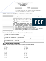 General Chemistry 3rd Unit Examination