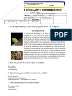 Evaluación de Lenguaje 2do Básico MAYO