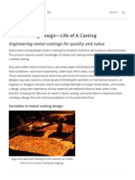 Metal Casting Design - Life of A Casting - Reliance Foundry