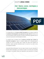 Energia Solar Tipos Usos Ventajas y Desventajas