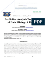 Prediction Analysis Techniques of Data M