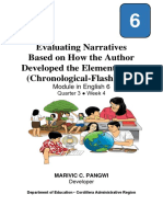 English6 q3 w4 Evaluatingnarrativesbasedonhowtheauthordevelopedtheelementsplotchronologicalflashback v1