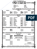 Hoja de Personaje de Hechicero
