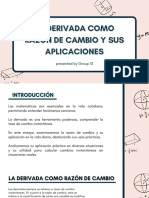 3ra Unidad EXPOSICIÓN - La Derivada Como Razón de Cambio y Aplicaciones. GRUPO 10. DIAPOSITIVAS