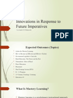 Innovations in Response To Future Imperatives