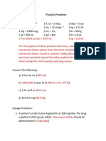 Dimensional Anlaysis Practice