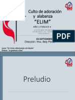 Culto de Adoración y Alabanza 03 Septiembre 2023