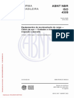 ABNT NBR ISO 4309 - 2022 - Equipamentos de Movimentação de Carga - Cabos de Aço - Cuidados e Manutenção, Inspeção e Descarte