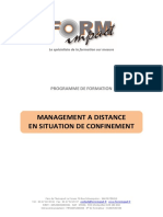 Programme Management À Distance en Situation de Confinement