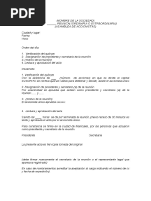 Modelo Acta S.A.S Accionista Unico